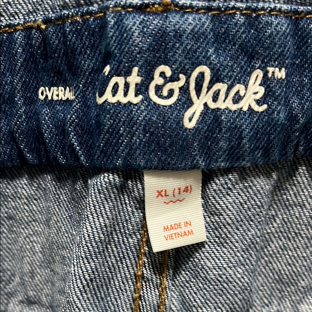 Cat and Jack Blue Denim Overalls - Picture 2 of 5